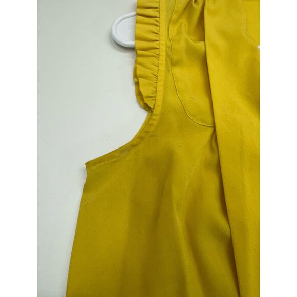 Tommy Hilfiger Womens Tank Top Size Medium Button Up Solid Yellow Necktie - Picture 4 of 12